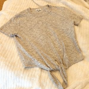 Madewell Oatmeal Tie Top Sweater Shirt